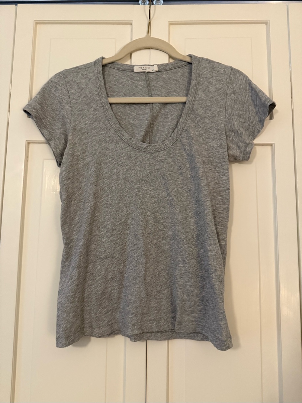 rag & bone Heather Gray Scoop Neck Short Sleeve Tee